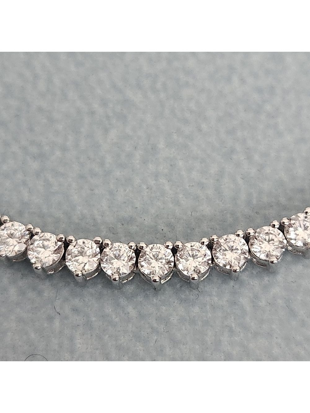 NWOT Diamonique 12.70 ct tw Round Tennis Necklace, Platinum Clad. - Picture 2 of 12
